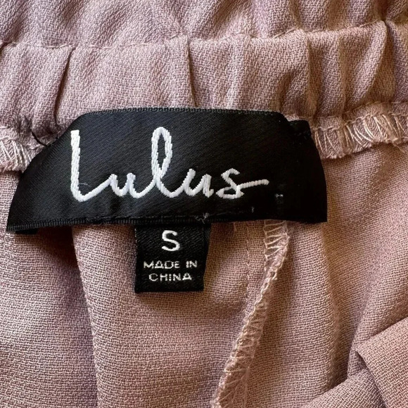 Lulus Jest Mauve Drawstring Dusty Rose Paper Bag Waist Shorts Small - Picture 4 of 6